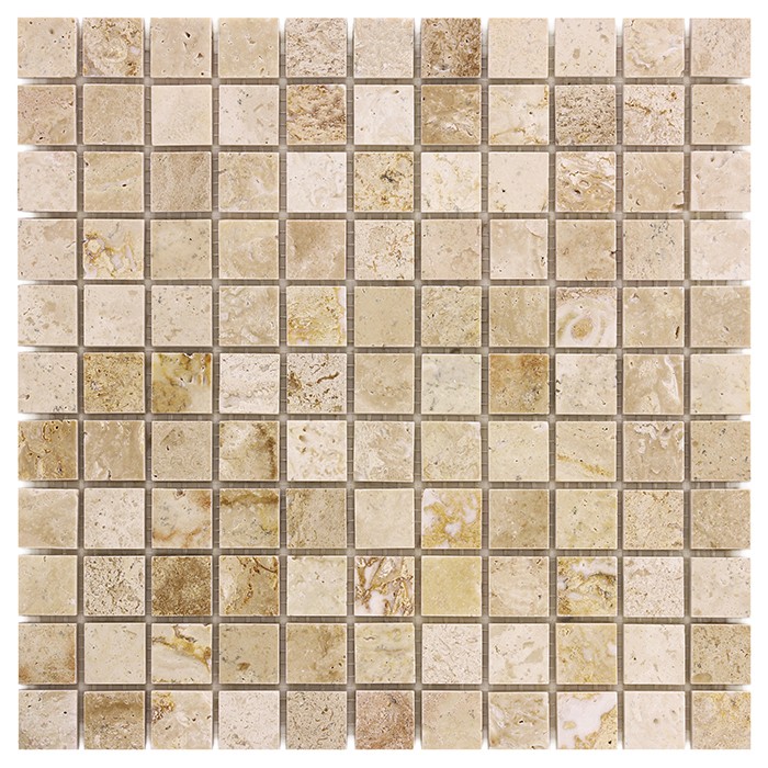 Travertine Cream 25,płytka,mozaika,kamienna,kuchnia,łazienka,przedpokój,podłogi,ściany,30,5x30,5cm.