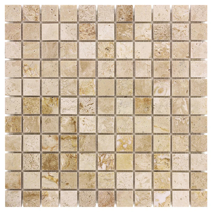 Travertine Cream 25,płytka,mozaika,kamienna,kuchnia,łazienka,przedpokój,podłogi,ściany,30,5x30,5cm.