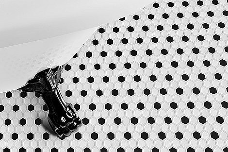 Mini Hexagon B&W MIX Premium Matt,płytka,mozaika,ceramiczna,kuchnia,łazienka,przedpokój,podłogi,ściany,26x30cm.