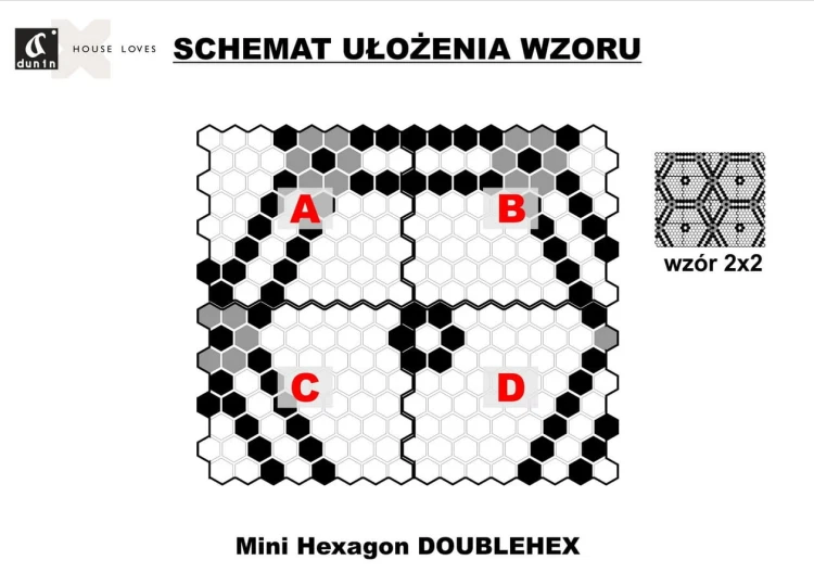 Mini Hexagon Doublehex matt,płytka,mozaika,ceramiczna,łazienka,kuchnia,przedpokój,podłoga,ściany,40.1x34.1